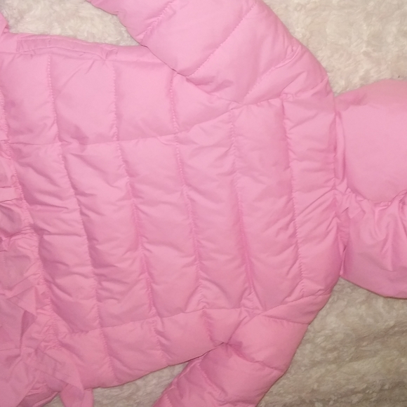 pink infant ruffle puff coat - Picture 4 of 5